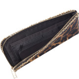 Faux Leather Leopard Print Chain Wallet