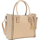 Dual Zipper Accented Tote Bag