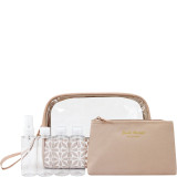 Contour 6 Piece Cosmetic Bag with Travel Bottle Set