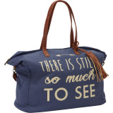 Printed Cotton Weekender Bag with Tassel