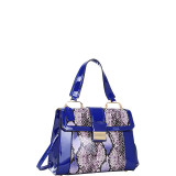 Patent Faux Leather Fold-Over Lock Tote