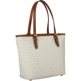 Jet Set Medium Top Zip Snap Pocket Logo Tote