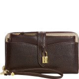 Chairroom Mixed Media Zip Around Wallet with RFID Blocking