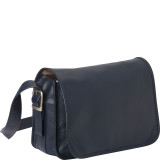 Flap-Over Leather Handbag