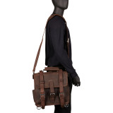 13" Tall Leather Laptop Backpack Brief