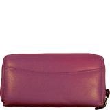 RFID Calf Double Zip Credit Card Wallet