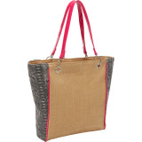 Faux Snake Paper Straw Tote