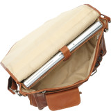 Double Loop Leather Expandable Laptop Briefcase