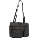 Leather Tote with Zip Around Pocket