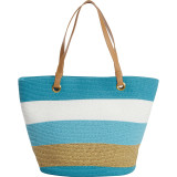 Paper Straw Lurex Stripe Tote