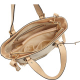 Two Tone Top Handle Tote Bag