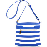 Saffiano Striped Buckled Crossbody Bag