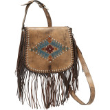 Pueblo Moon Fringe Flap Crossbody