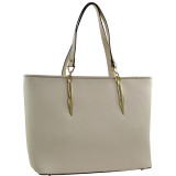 Large Saffiano Faux Leather Tote with Minimal Accent Hardware