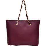 Quilted Tote Bag with Snake Embossed Trim