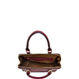 Gold-Tone Round Zipper Bottom Satchel