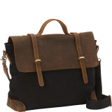 Casual Style Cowhide Leather Cotton Canvas Messenger Bag