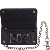 Trucker Wallet with Embossed Logo and Metal Chain