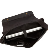 Leather Front Flap Laptop Messenger Bag