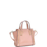 Patent Leather Winged Tote Satchel