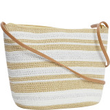 Paper Straw Metallic Stripe Crossbody