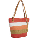 Paper Straw Lurex Stripe Small Tote