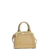 Patent Faux Leather Corner Satchel