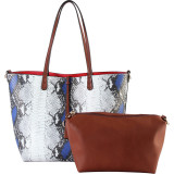 Faux Leather Animal Print Shoulder Handbag