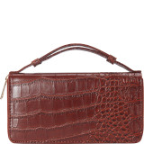 Croc Embossed Zip Around Wallet
