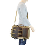 Canvas & Leather Convertible Backpack/Briefcase