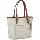 Jet Set Medium Top Zip Snap Pocket Logo Tote