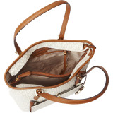 Jet Set Medium Top Zip Snap Pocket Logo Tote