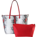 Faux Leather Animal Print Shoulder Handbag