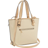 Two Tone Top Handle Tote Bag