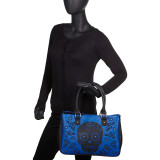 Laser Cut Skull Blue Tote