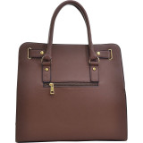 Large Saffiano Leather Tote with Chain Shoulder Strap