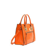Structured Patent Faux Leather Satchel