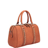 Faux Leather Medium Satchel Shoulder Bag