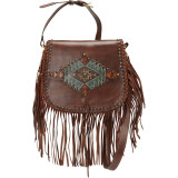 Pueblo Moon Fringe Flap Crossbody