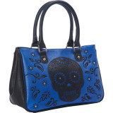 Laser Cut Skull Blue Tote