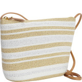 Paper Straw Metallic Stripe Crossbody