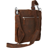 11.5" Leather Vertical Woven Messenger