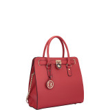 Large Saffiano Leather Tote with Chain Shoulder Strap