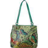 Hand Painted Leather Twin Top Tote
