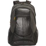 Leather & Canvas Laptop Backpack With Shoe Compartment