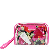 Tropicana Two Piece Cosmetic Bag Set with Wristlet