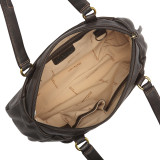 E/W Top Zip Shoulder Bag with Front Organizer