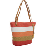 Paper Straw Lurex Stripe Small Tote