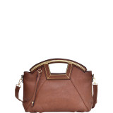 Soft Faux Leather Frame Handle Purse with Removable Shoulder Strap
