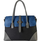 Three Tone Faux Leather Handbag